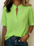 Loose Vintage Plain Others Shirt