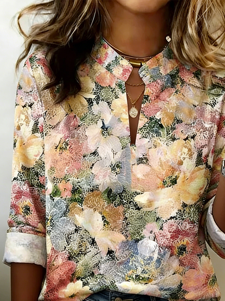 Floral Cotton-Blend Vintage Others Shirt
