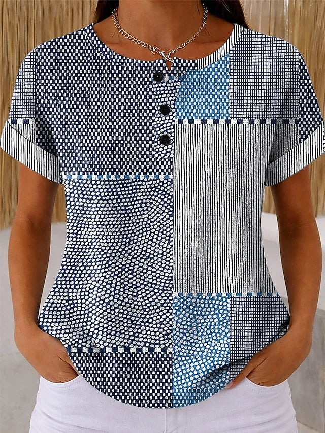 Others Loose Geometric Vintage T-Shirt