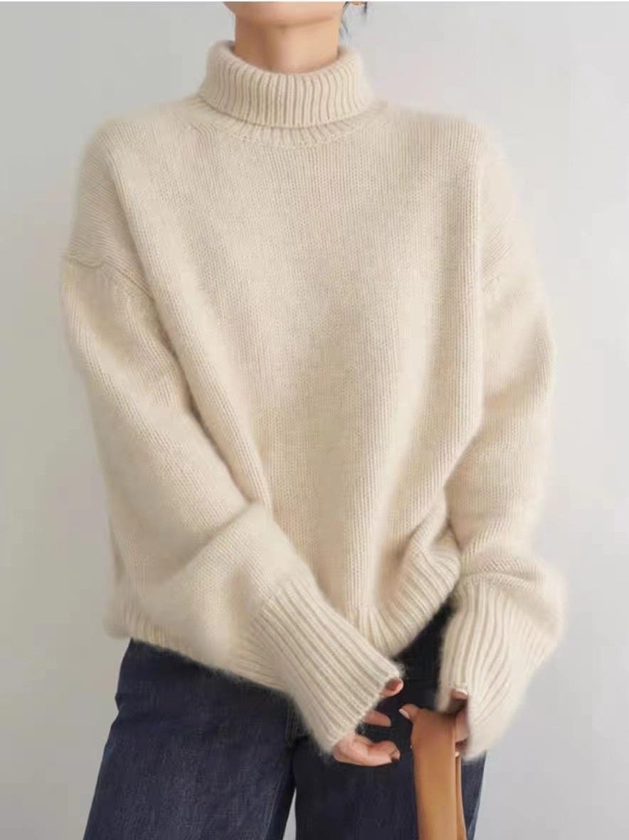 Loose Acrylic Plain Simple Sweater
