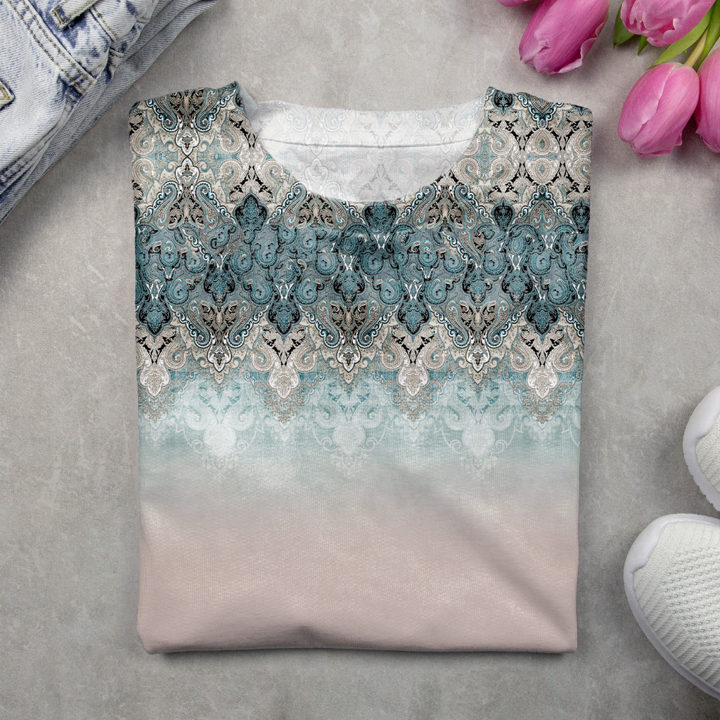 Women's Floral Spring Print Casual Round Neck Long Sleeve T-Shirt