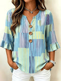 Vintage Regular Fit V Neck Blouse