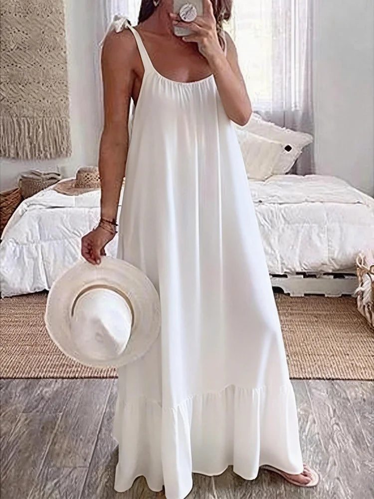 Loose Others Vintage Plain Dress With No