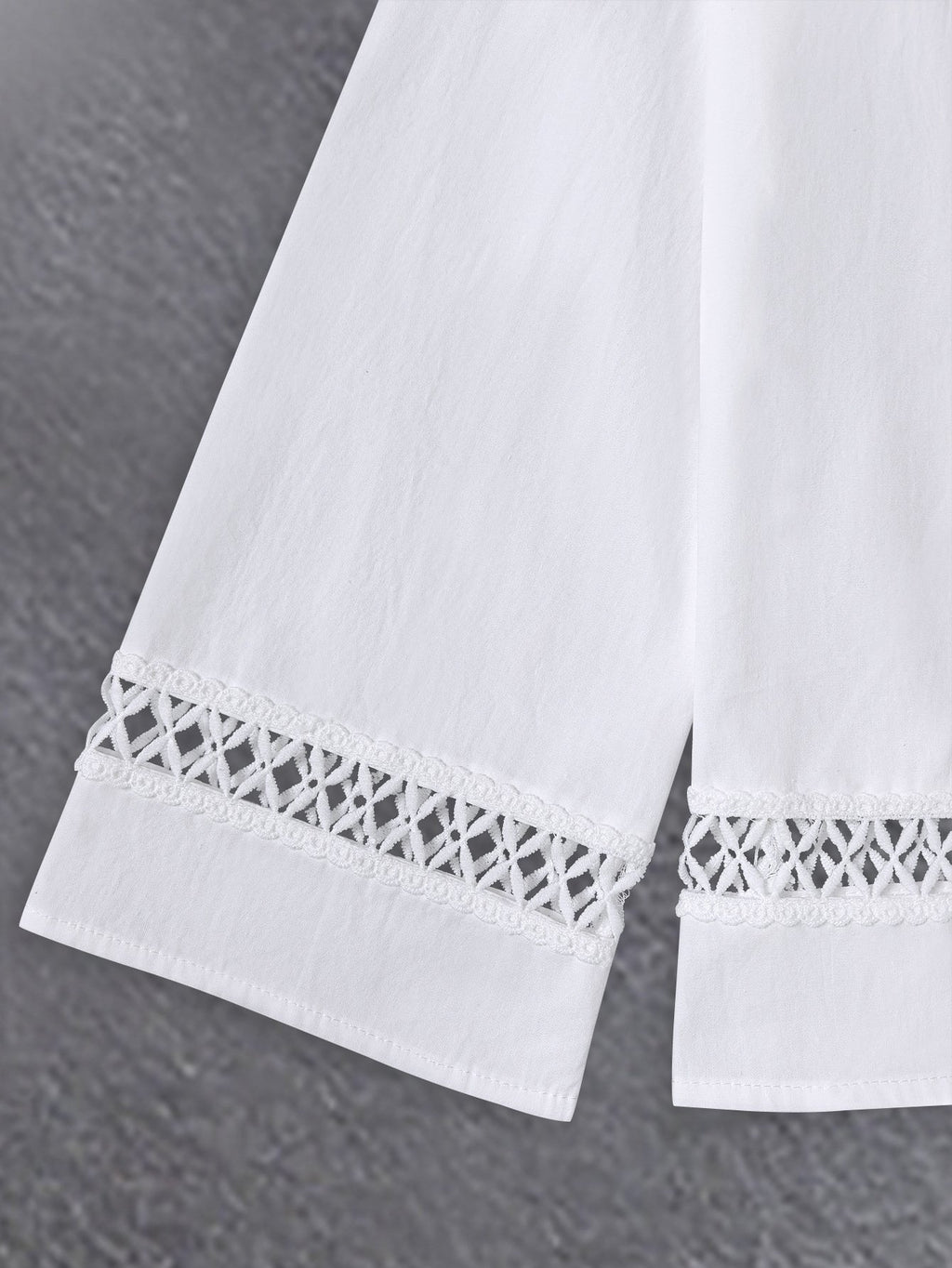 Women's Long Sleeve Shirt Spring/Fall White Floral Split Joint Cotton Crew Neck Daily Going Out Casual Top