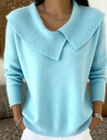 Loose Elegant Knitted Shawl Collar Sweater