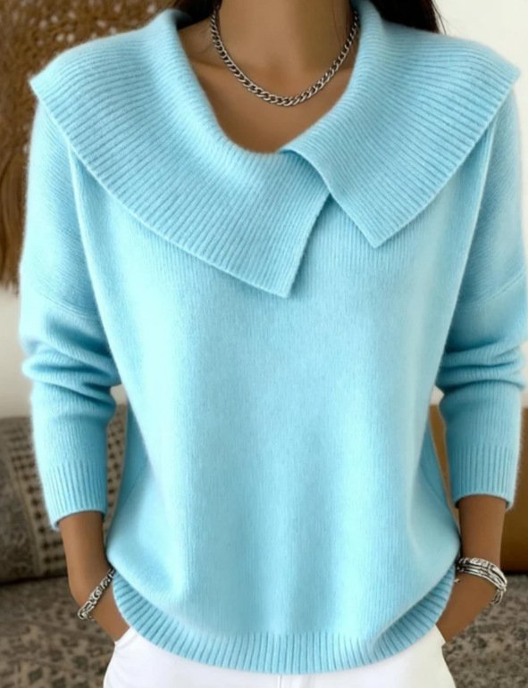 Loose Elegant Knitted Shawl Collar Sweater
