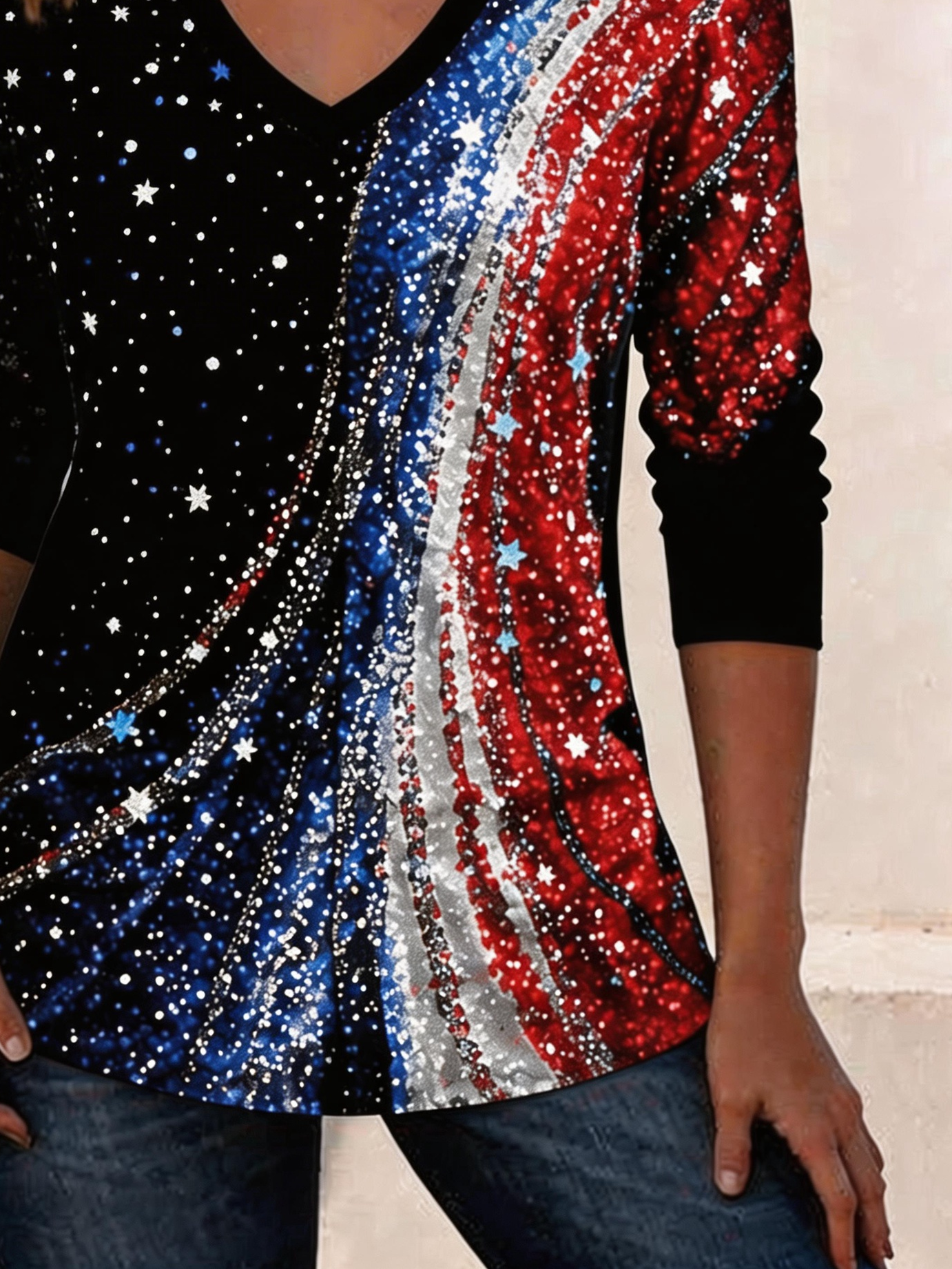 Independence Day Cotton-Blend Casual T-Shirt