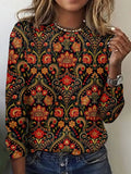 Vintage floral print long sleeved T-shirt