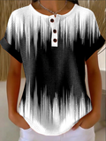Women's Short Sleeve T-shirt Summer Black Abstract Printing Crew Neck Daily Going Out Vintage Top