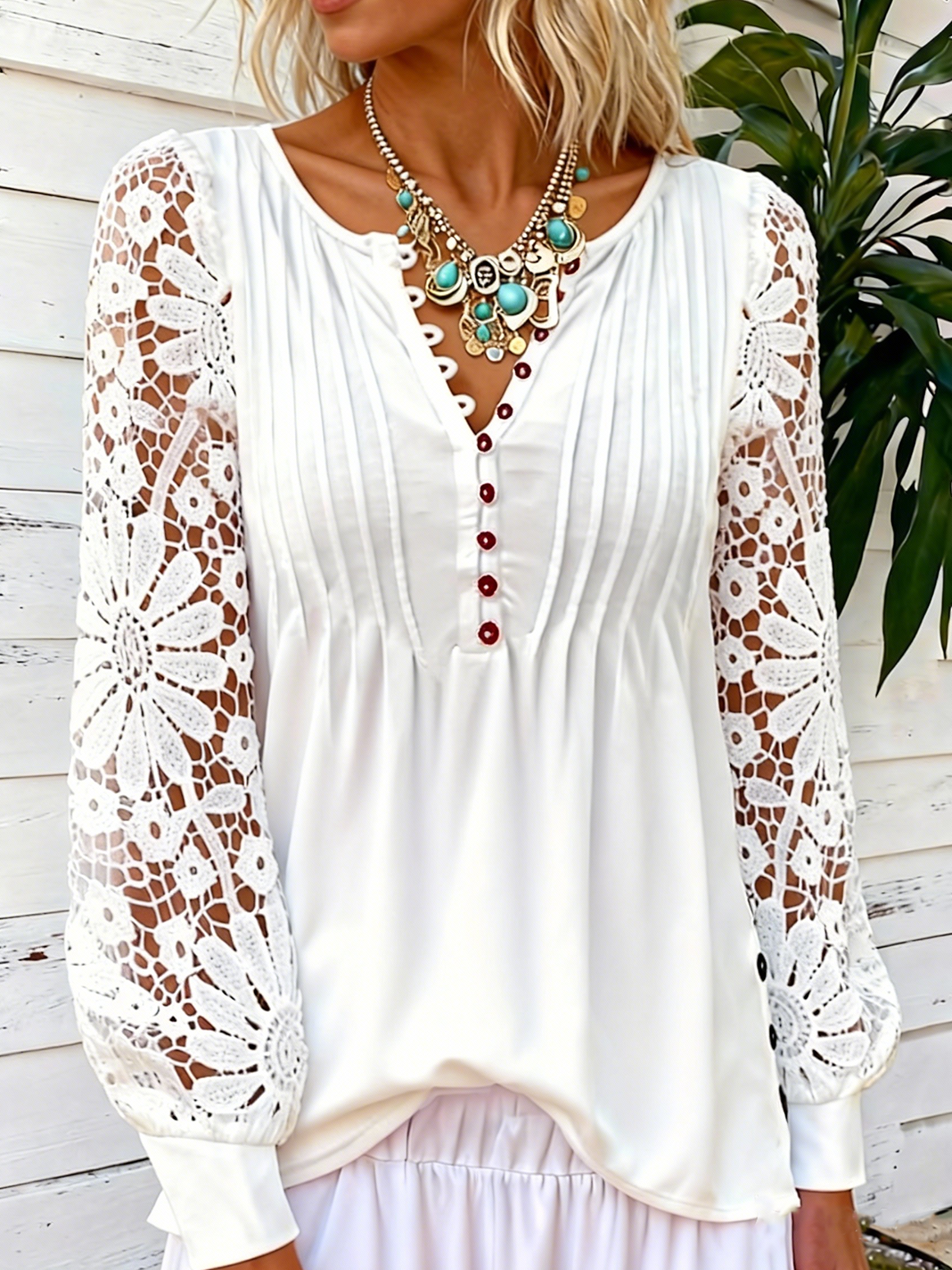 Loose V Neck Elegant Plain T-Shirt