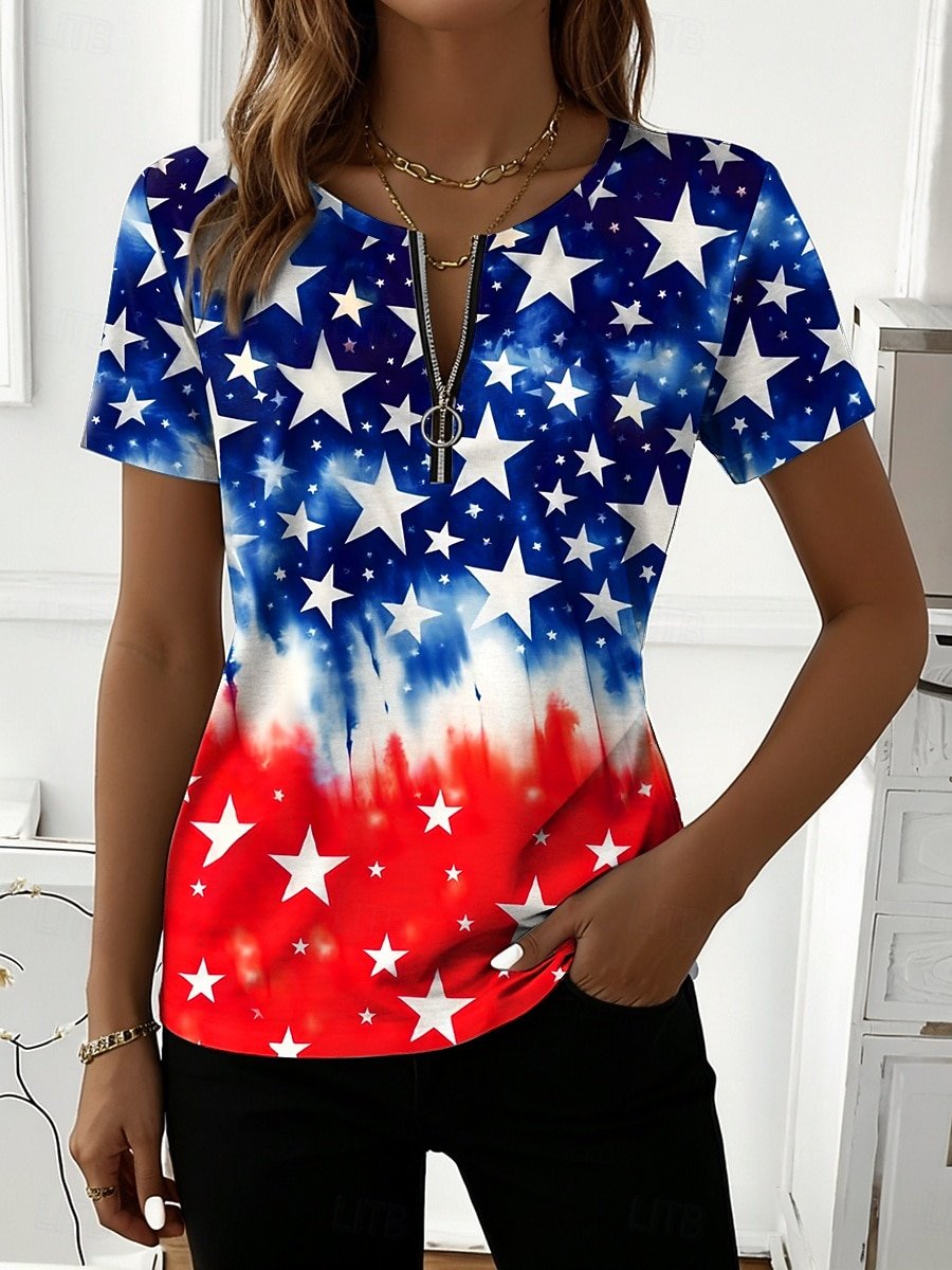Gradient Pattern Casual T-Shirt
