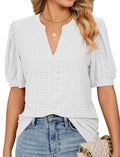 Plain V Neck Elegant Loose T-Shirt