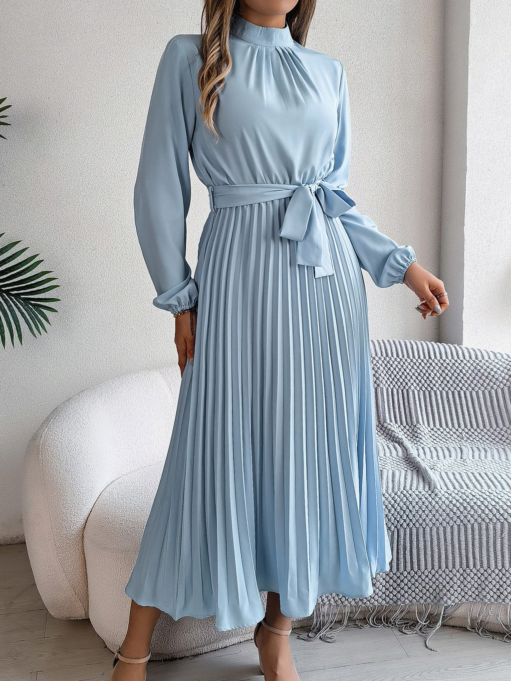Women's Short Sleeve Summer Wine Red Plain Split Joint Stand Collar Daily Going Out Vintage Maxi A-Line Tank Dress