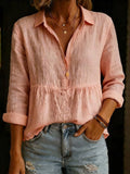 Casual Plain Shirt Collar Shirt