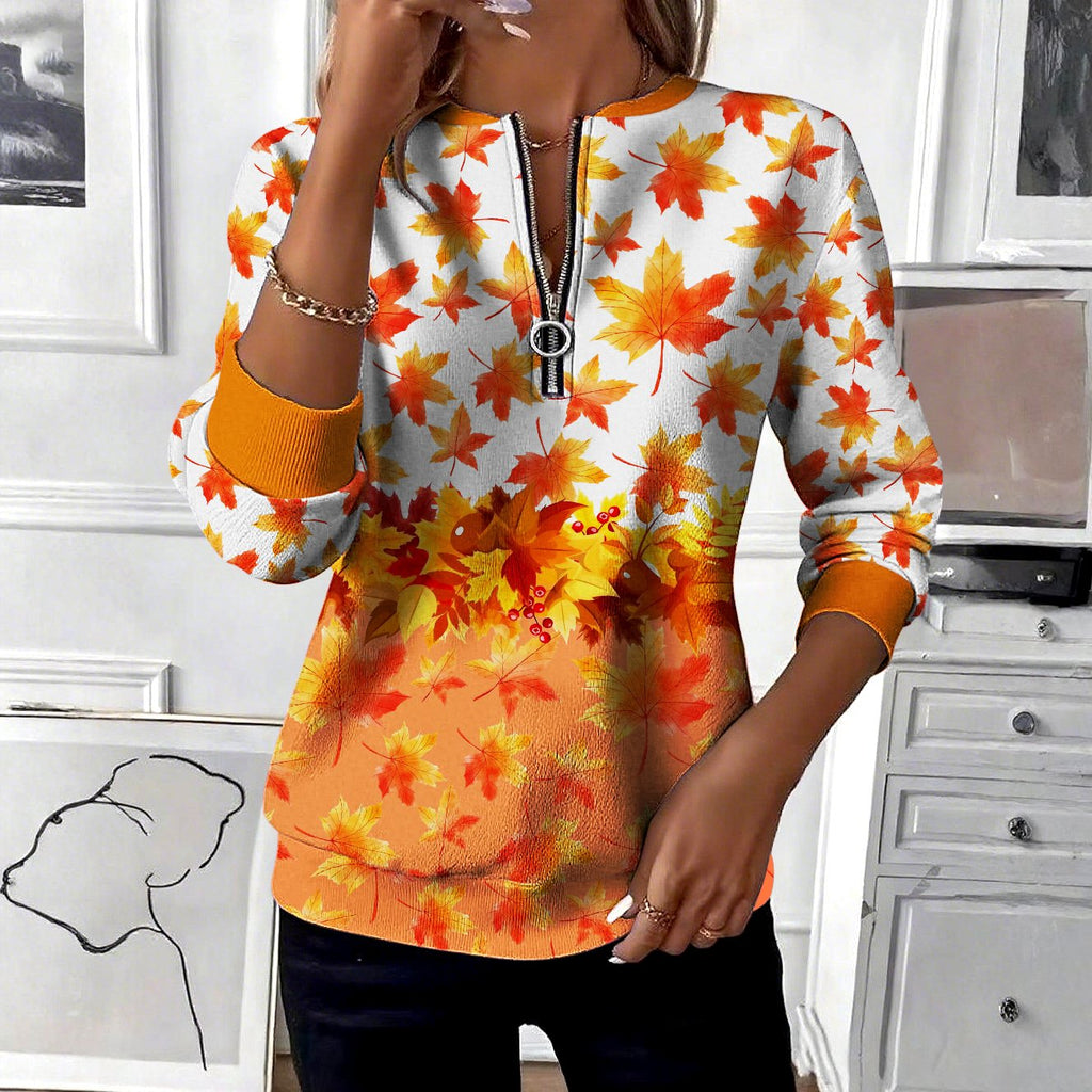 Stand Collar Regular Fit Casual Halloween Sweatshirt