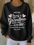 Crew Neck Printing Text Letters Casual Sweatshirt