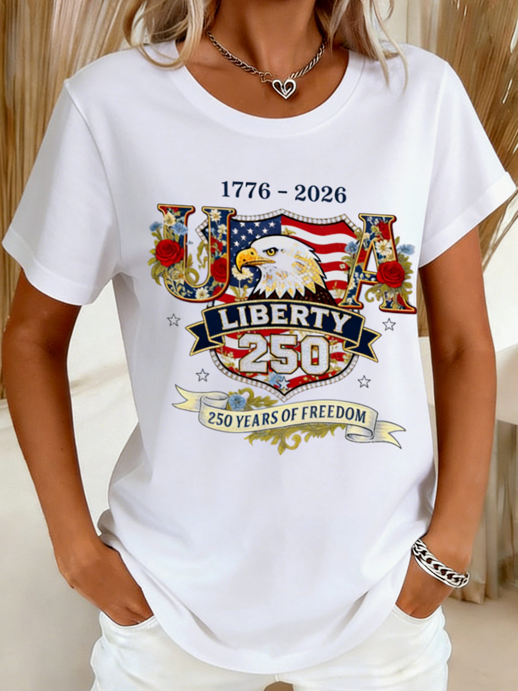 Casual Text Letters Regular Fit Cotton T-Shirt