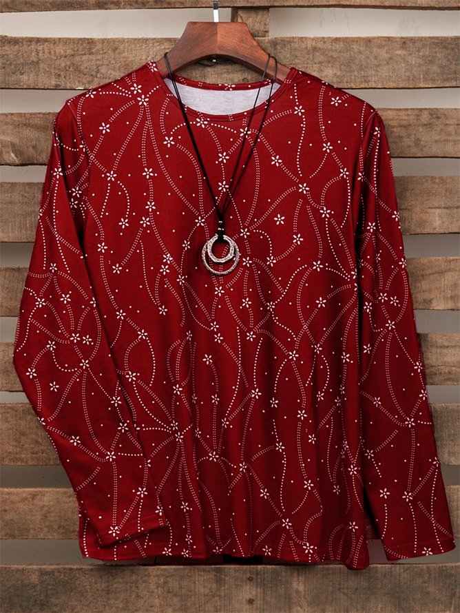 Women's T Shirt Floral Graphic Plants Vintage Stylish Classic Long Sleeve Crew Neck Regular Tops