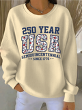 Others Casual Text Letters Loose Sweatshirt