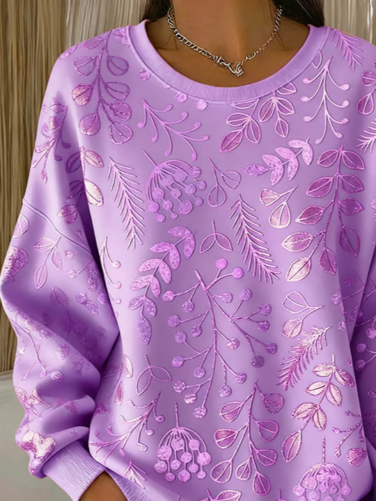 Loose Printing Casual Crew Neck Sweatshirt