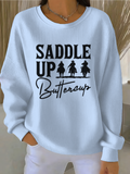 Loose Simple Letter Pattern Crew Neck Sweatshirt