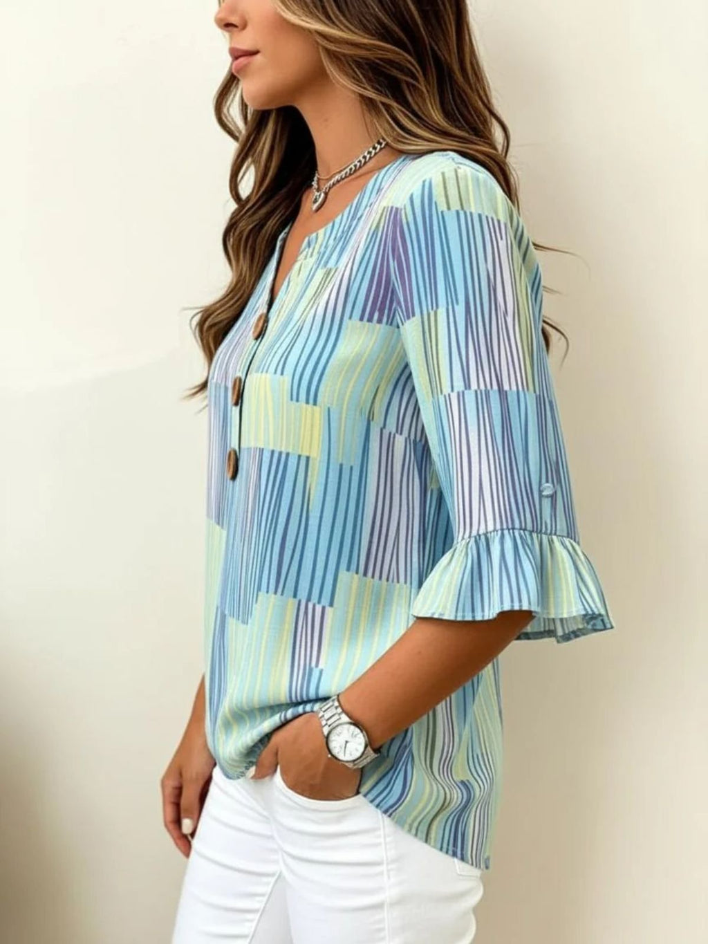 Vintage Regular Fit V Neck Blouse