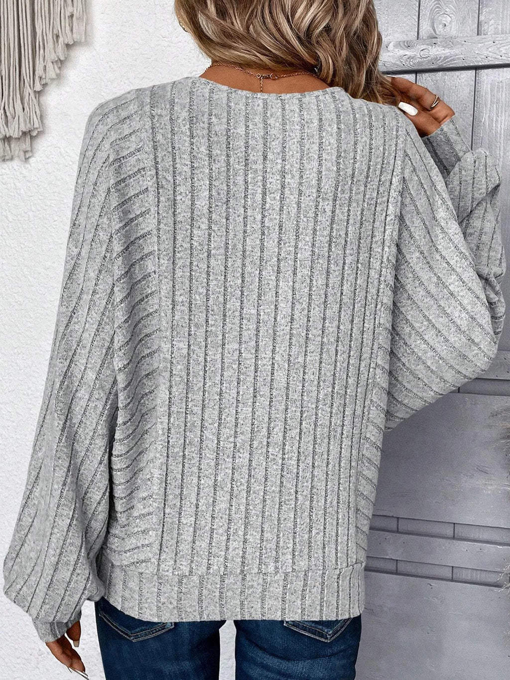 Elegant Dolman Sleeve Loose Crew Neck Plain T-Shirt
