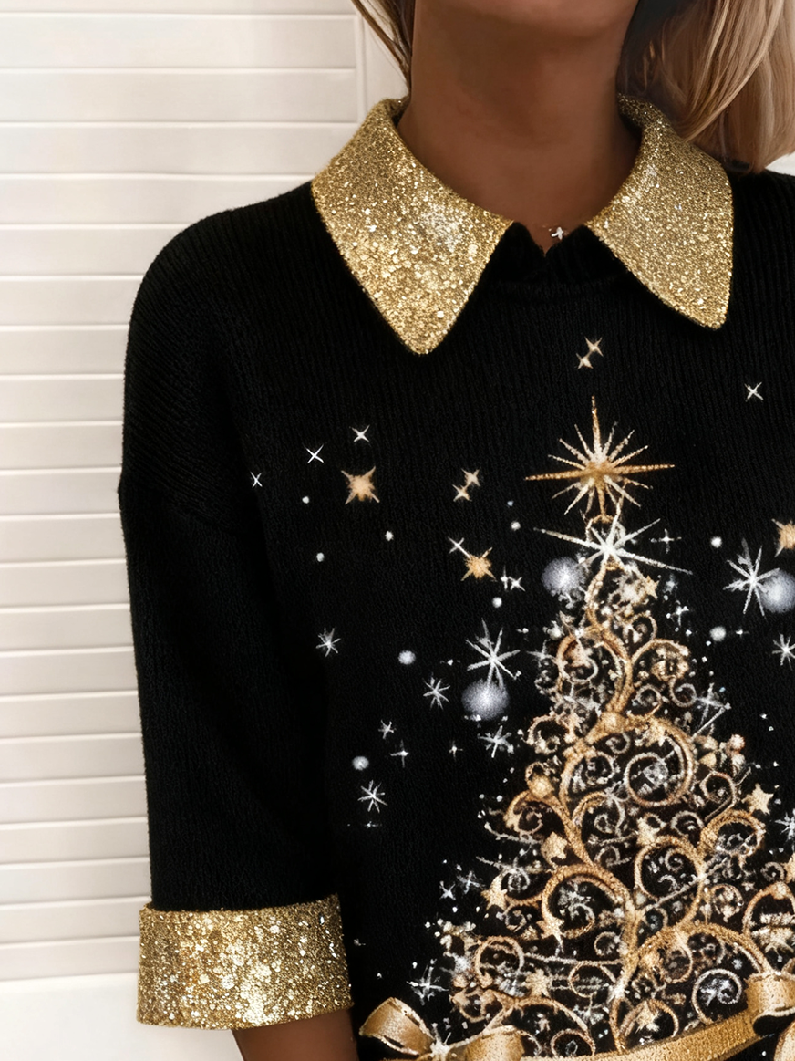 Knitted Loose Shawl Collar Vintage Sweater