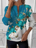 Imitation Cashmere Loose Gradient Pattern Casual Sweater