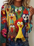 Chicken color long sleeves shirt