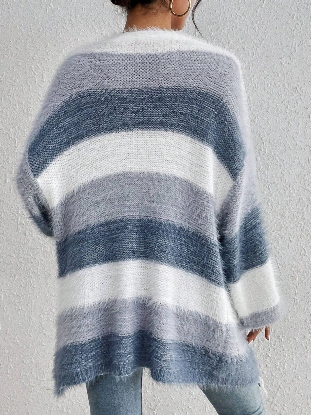 Striped Others Elegant Loose Cardigan
