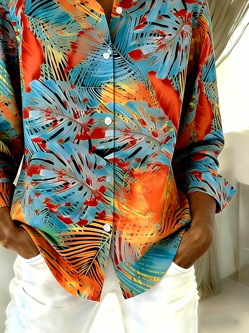 Tree Shirt Collar Vintage Loose Shirt