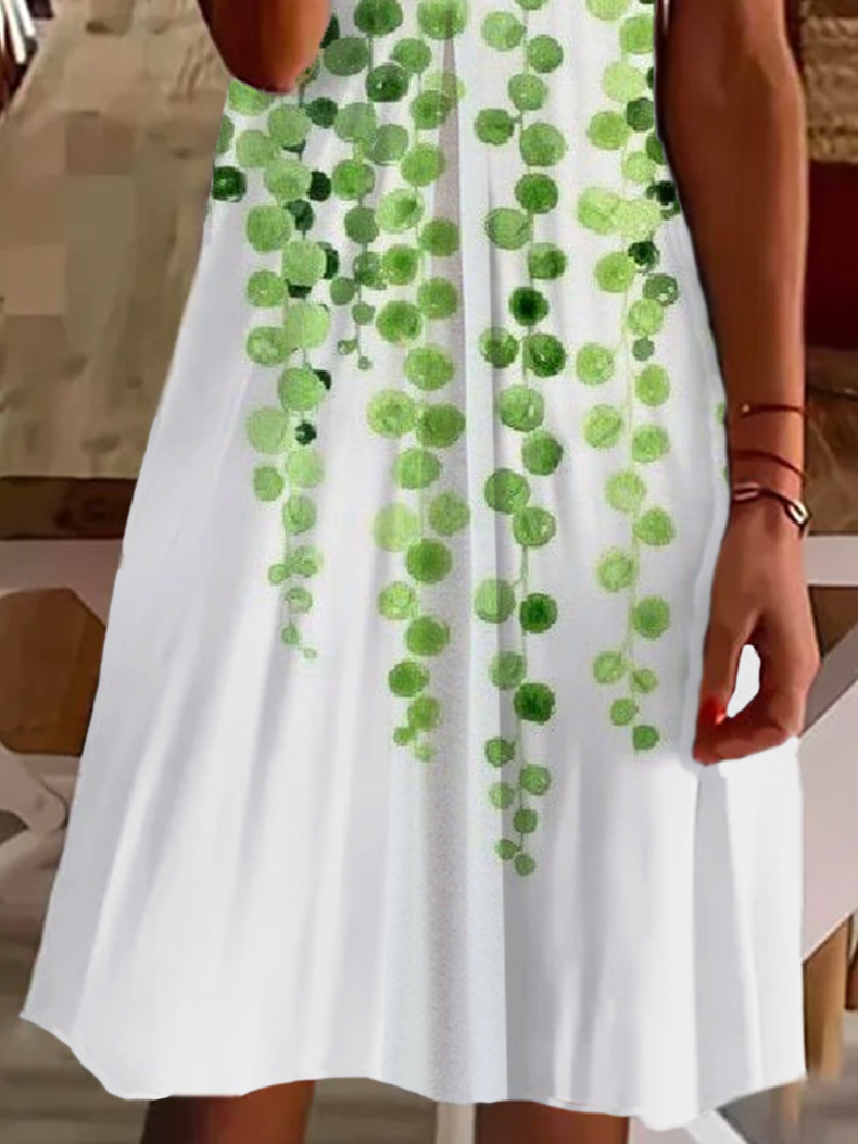 Women's Floral Spring Print Casual V-Neck Short Sleeve Dress