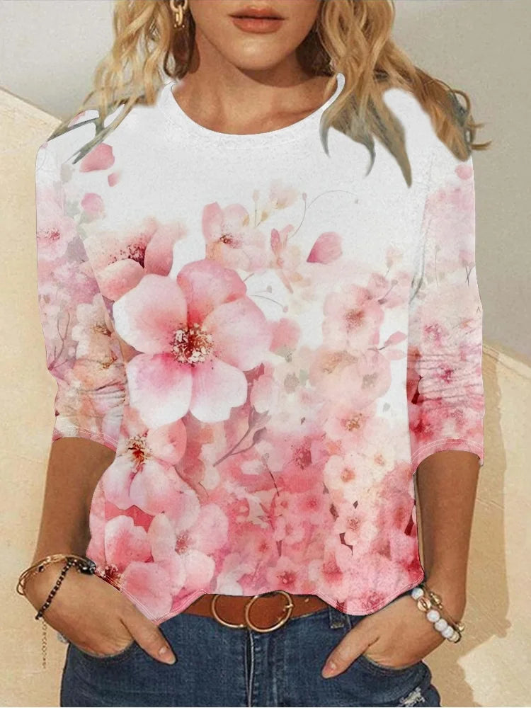 Casual Crew Neck Loose T-Shirt