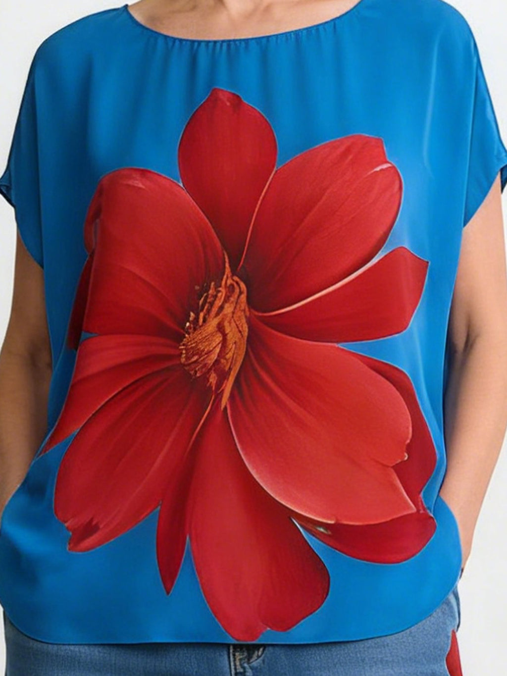 3D Printing Crew Neck Loose Summer Going Out Casual Top