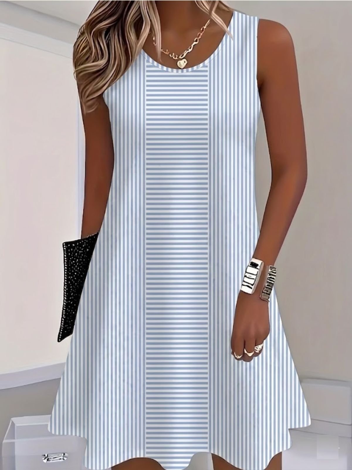 Casual Half Open Collar Regular Fit Dress With No