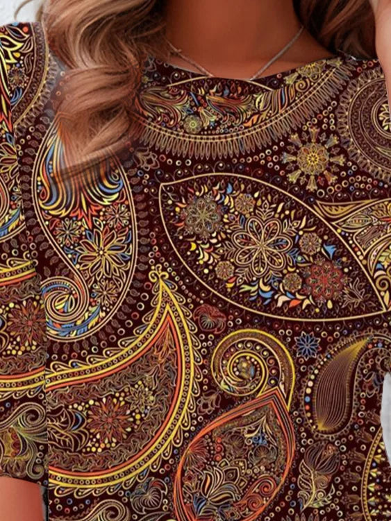 Ethnic Floral Casual T-Shirt