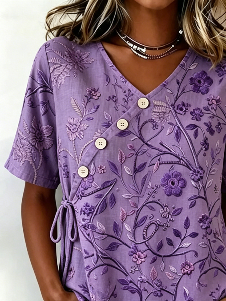 Loose Crew Neck Elegant Shirt
