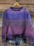 Purple Ombre Sweatshirt with Horizontal Stripes