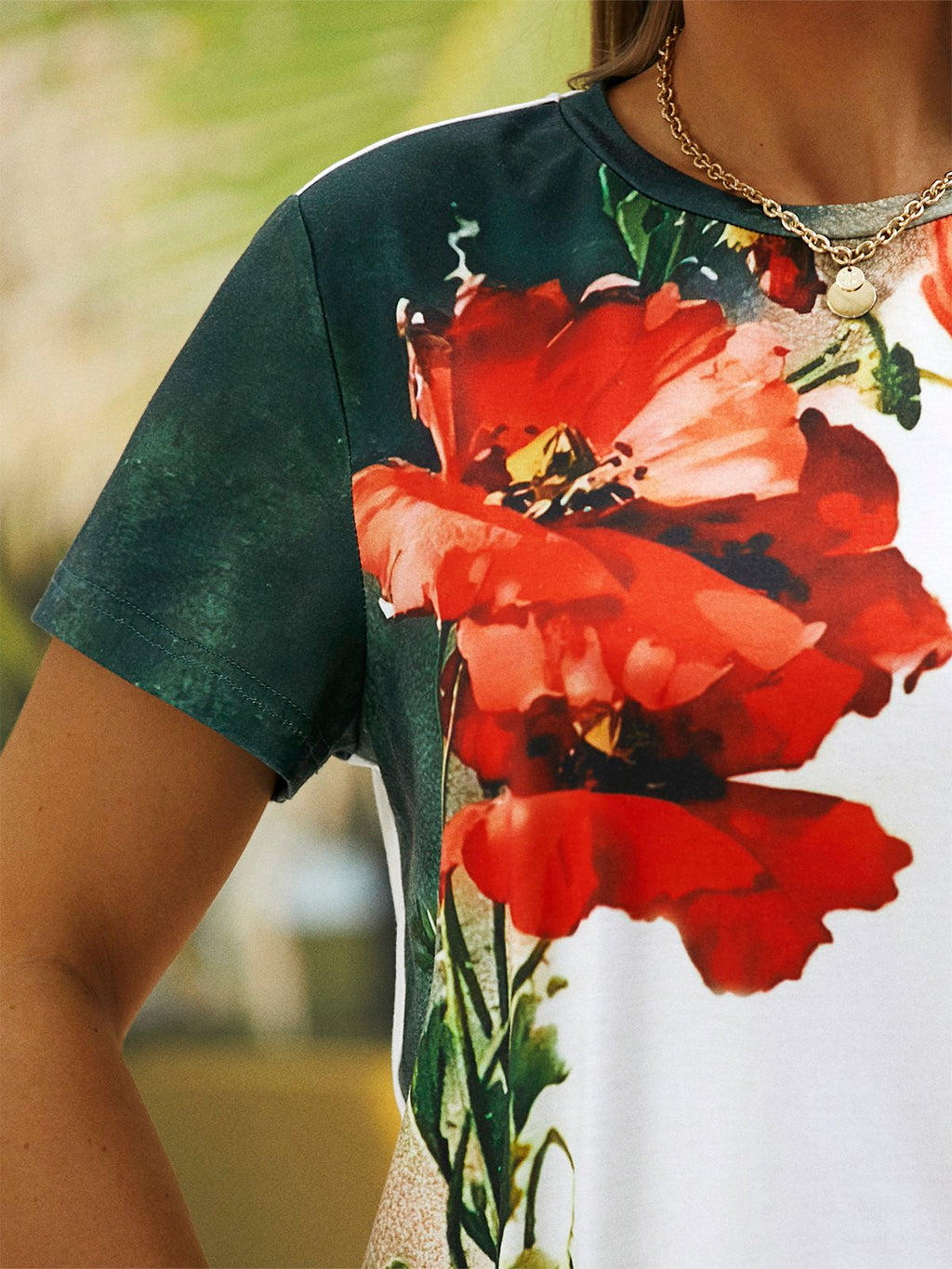 Floral Crew Neck Casual Short Sleeve T-Shirt