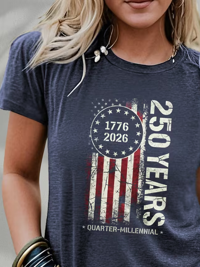 Women's Short Sleeve T-shirt Summer Deep Gray Text Letters Printing Jersey Crew Neck Daily Going Out Casual Top
