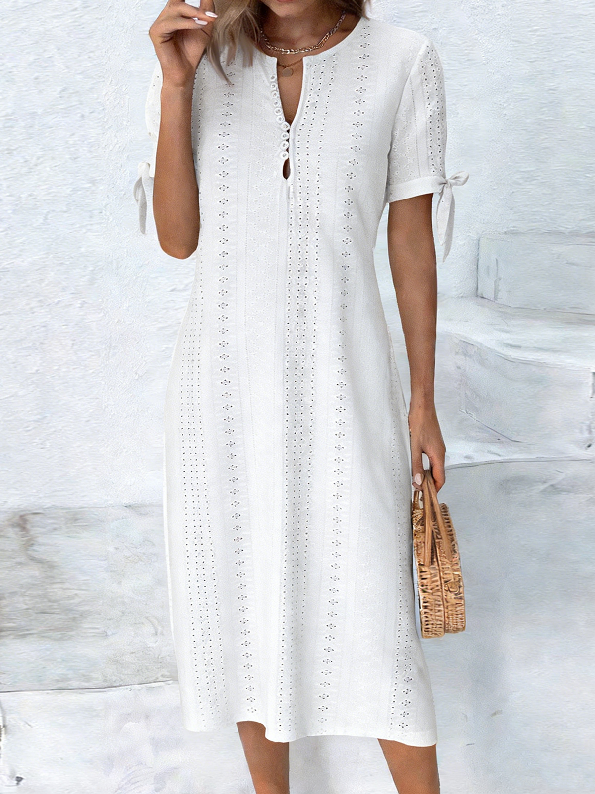Elegant Loose Cotton Others Dress With No