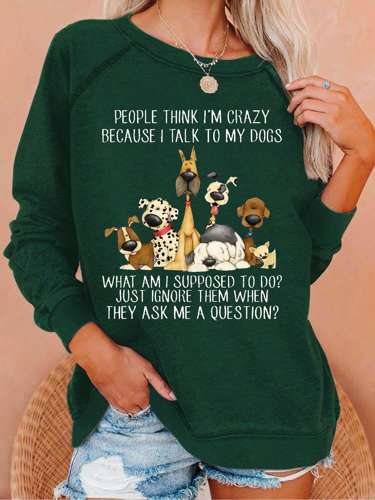 Women's Funny Dog Lover Casual Sweatshirt