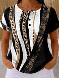 Geometric Loose Casual Others T-Shirt