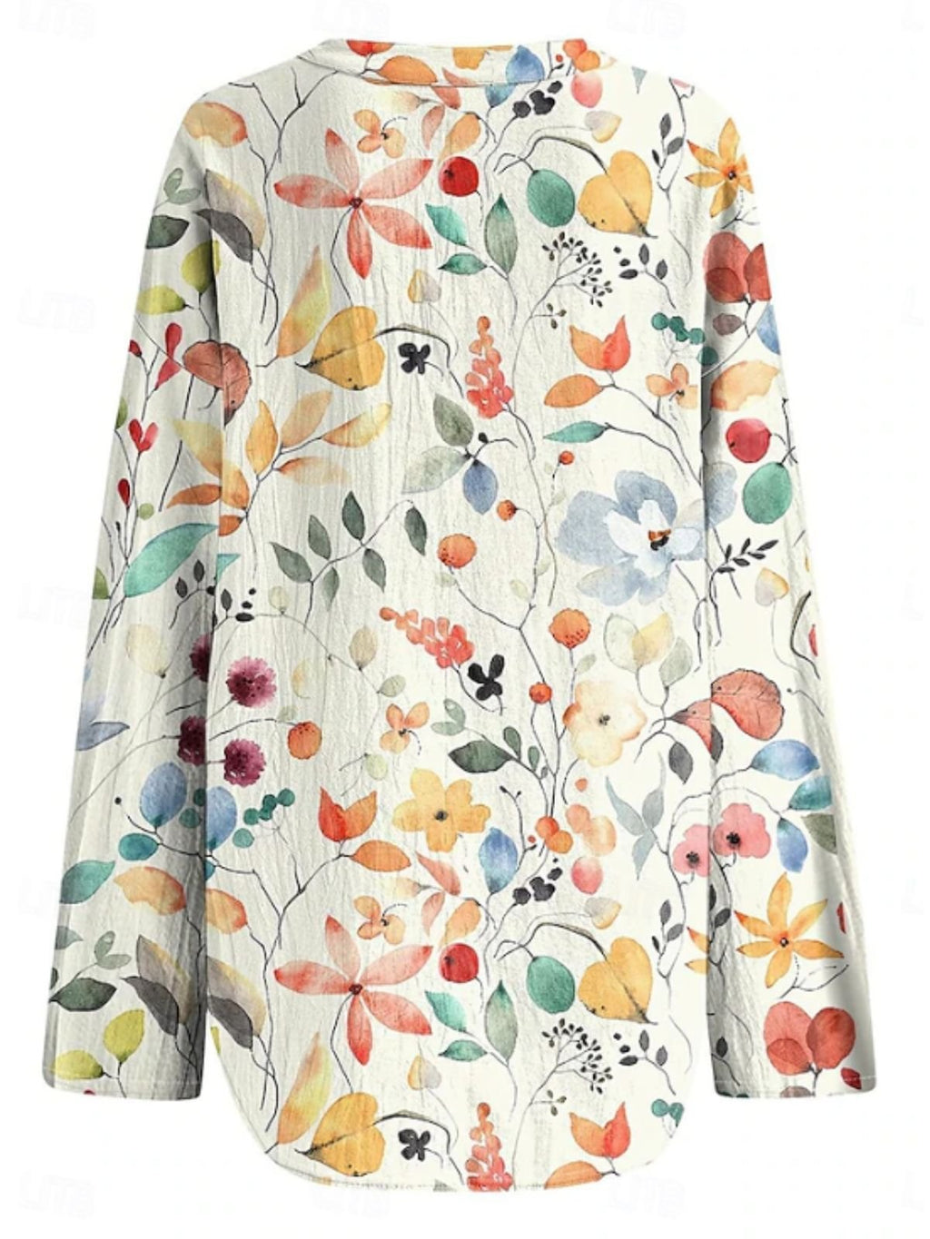 Loose Shawl Collar Plants Elegant Blouse