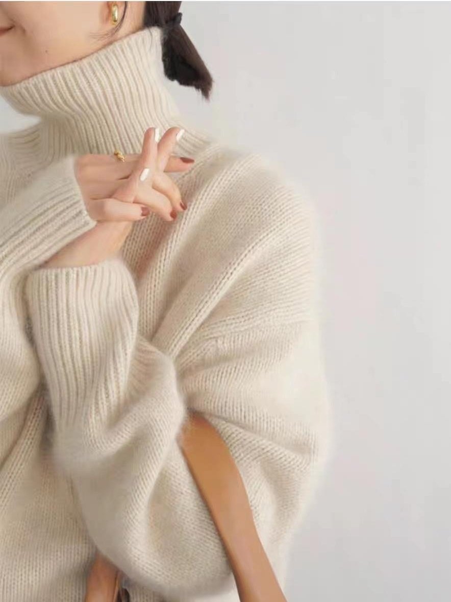 Loose Acrylic Plain Simple Sweater