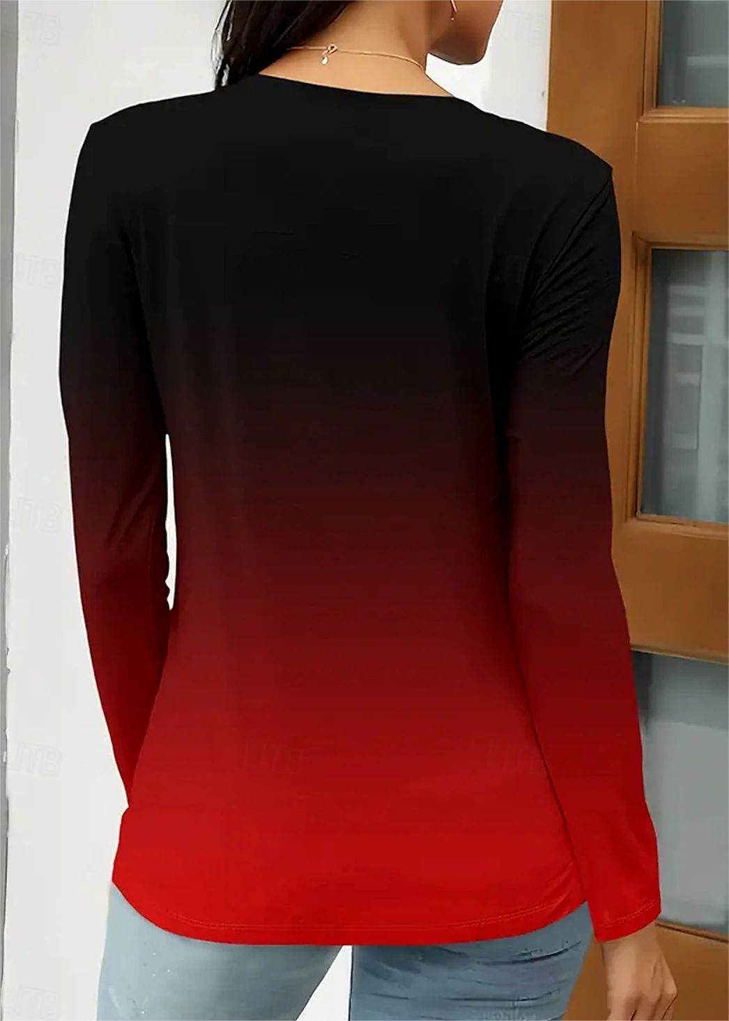 Casual V Neck Long Sleeve T-Shirt