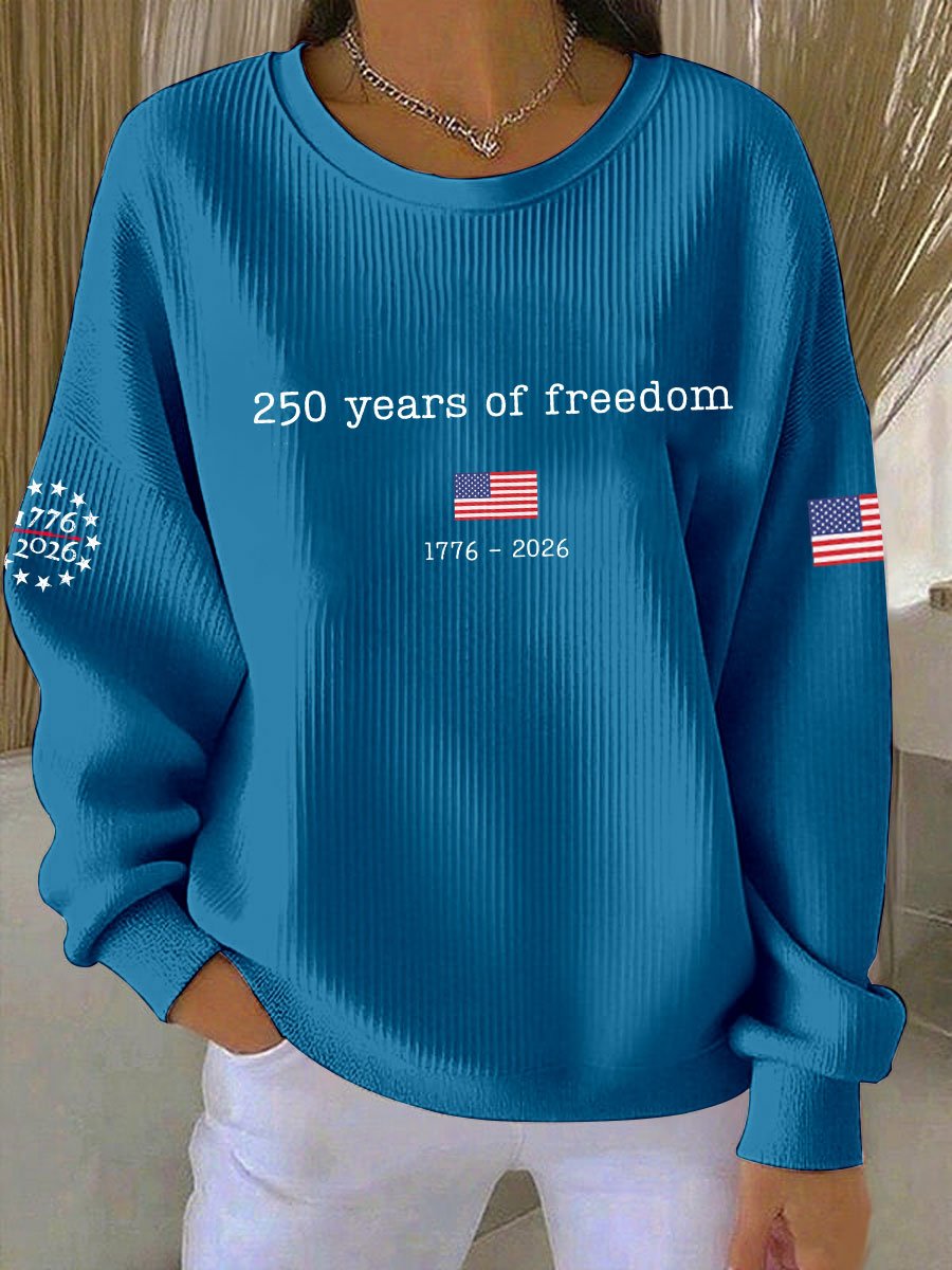 Letter Pattern Loose Crew Neck Casual Sweatshirt