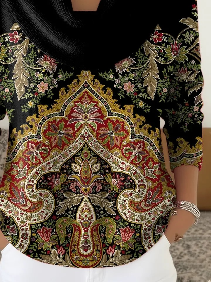 Simple Loose Nationality/Ethnic Sweater