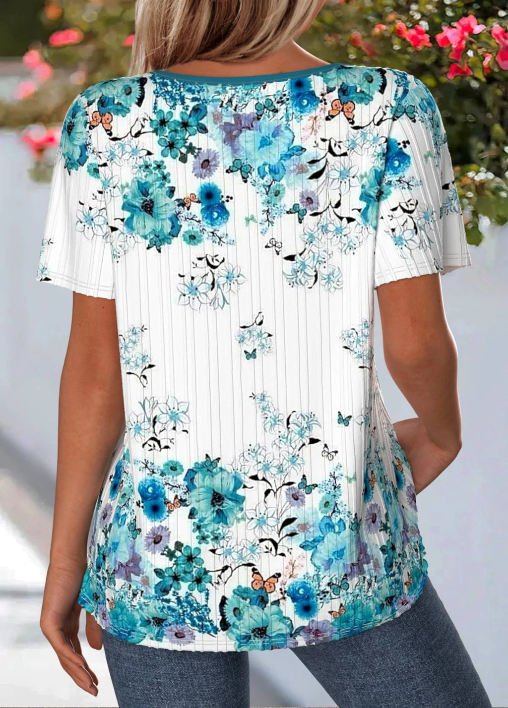 Loose Gradient Pattern Casual T-Shirt